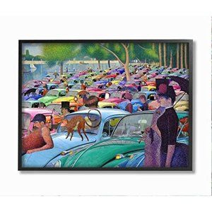 Stupell Industries Walk in The Car Park Traditional Painting Parody, Designed by